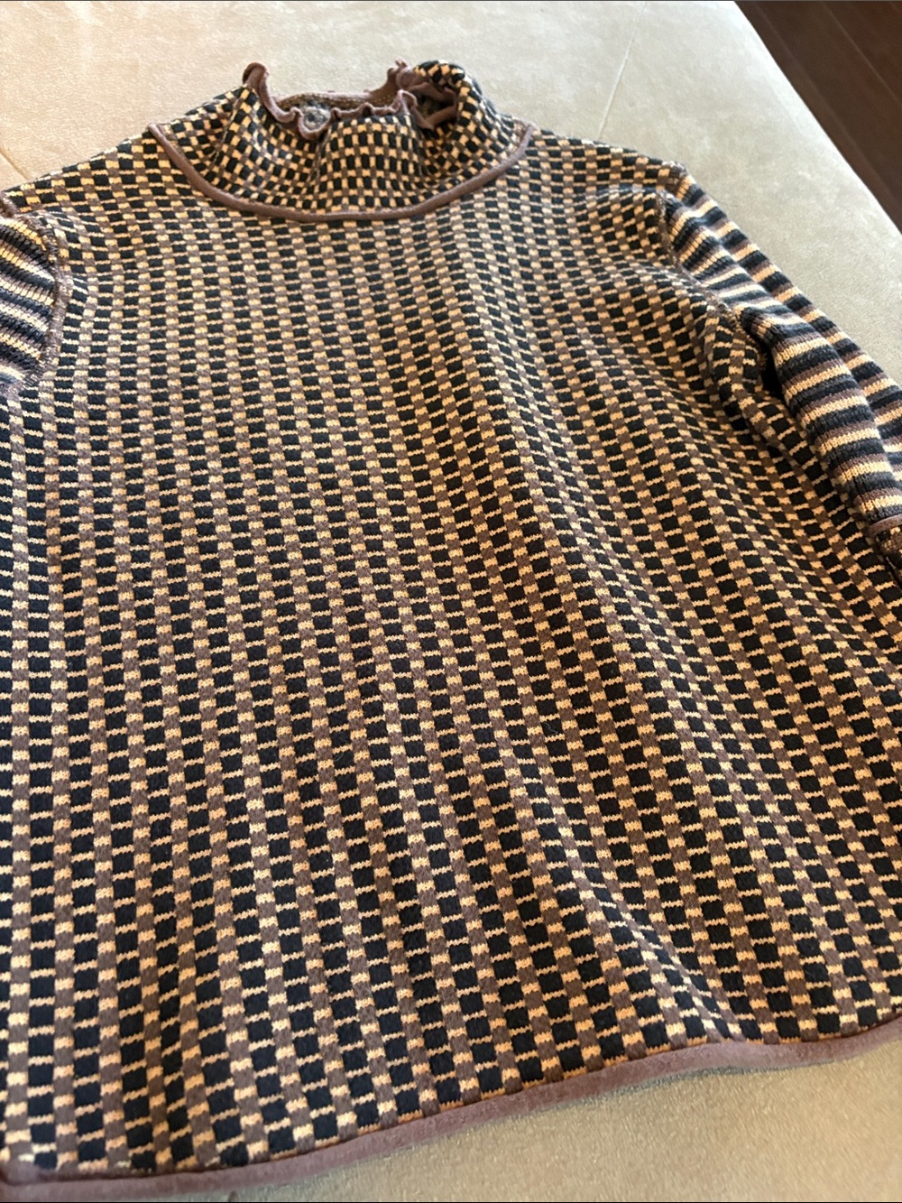 We The Free Brown and Cream Cowl-Neck Knit Sweater - Picture 5 of 5
